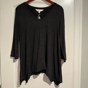 BNWT - Magnolia Grace Dark Gray 3/4 Sleeve Shirt